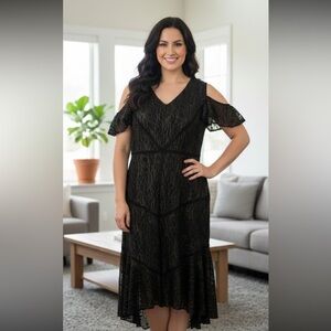 Taylor Elegant Black Lace Dress